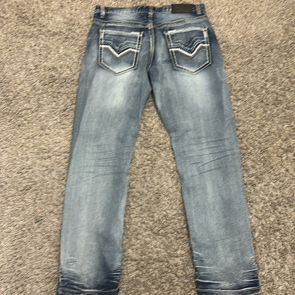 Trueluck,mid-dark wash jeans 34/32, SMOKEFREE HOME!,